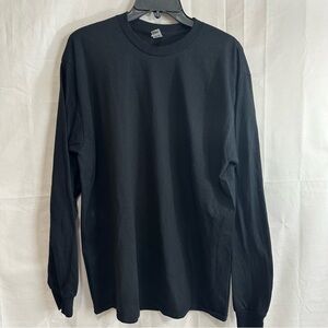 Gildan Mens Heavyweight Dryblend Long Sleeve T-Shirt Black Large